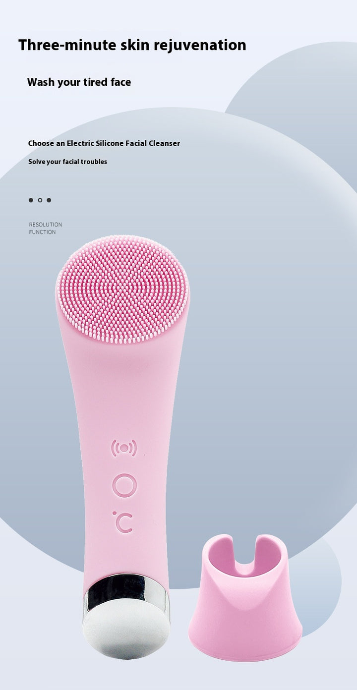 Silicone Face Cleansing Brush Facial Cleansing Brush Electric Facial Brush Vibration Heating